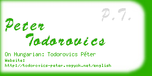 peter todorovics business card