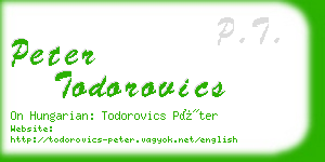 peter todorovics business card